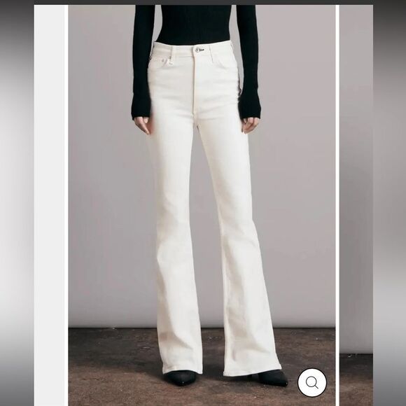 Rag & Bone Flare Wide Leg Jeans Ecru 25 - Picture 1 of 8